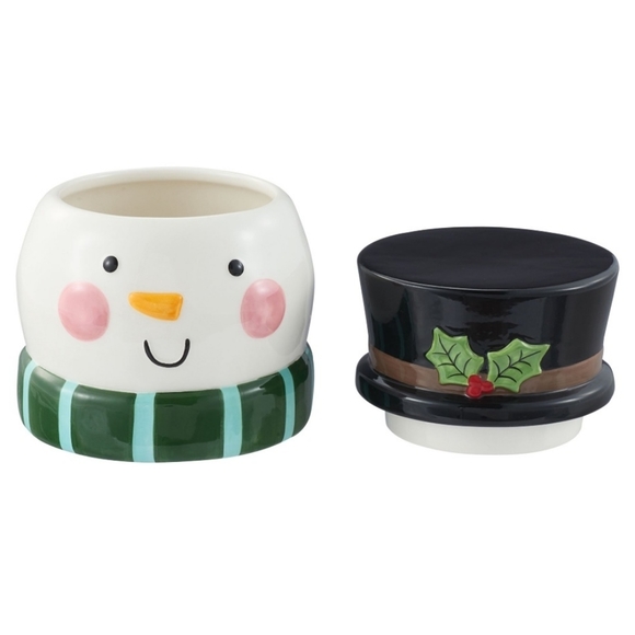 Christmas Snowman Earthenware Candy/Cookie Jar - Picture 3 of 5
